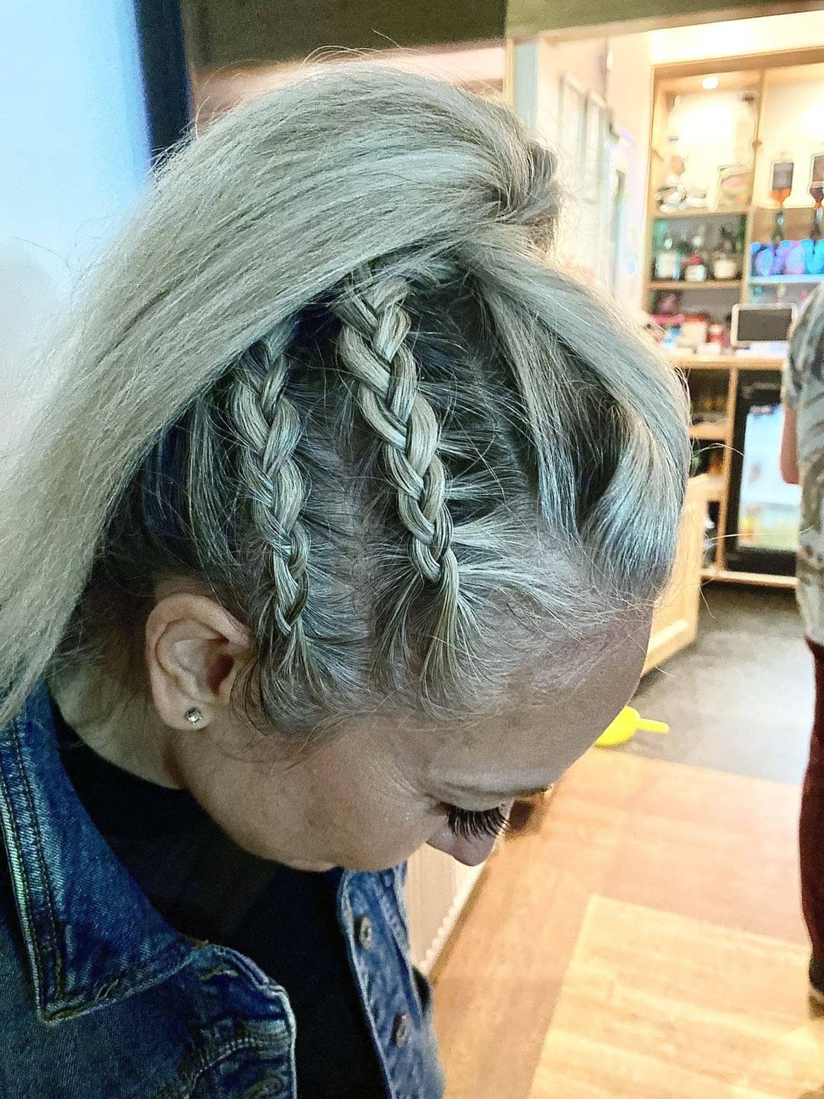 Festival Dutch braids on an adult