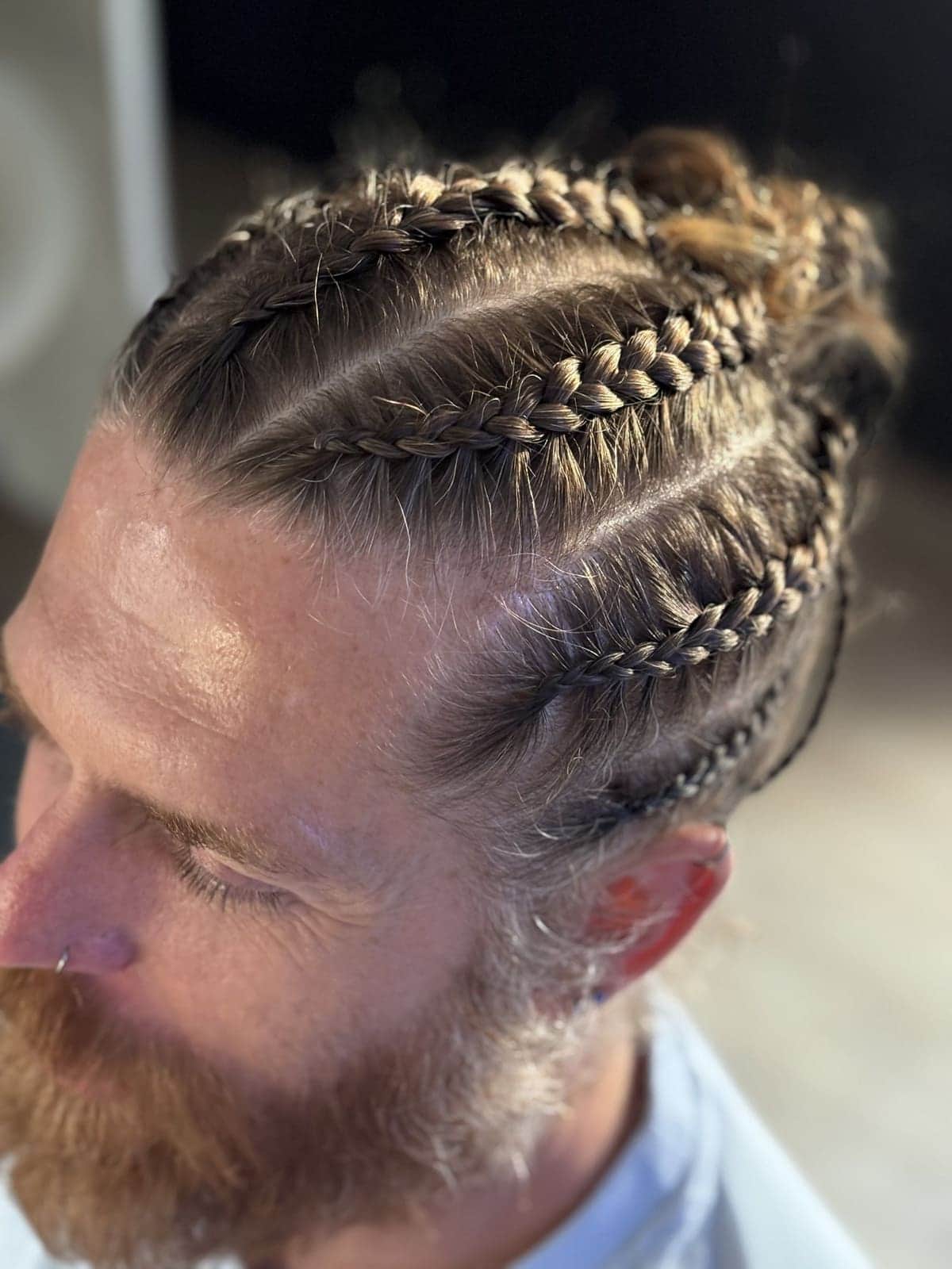 Festival cornrows on an adult